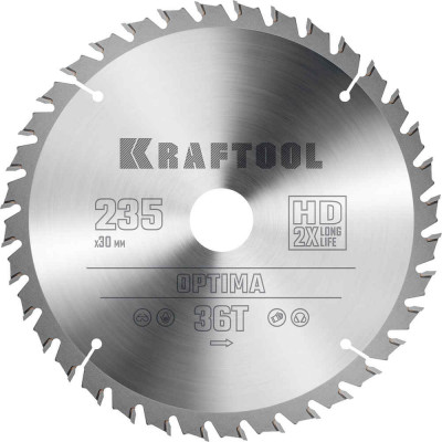 Пильный диск по дереву KRAFTOOL Optima 235х30мм;36Т 36951-235-30