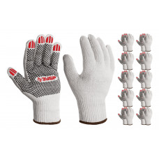 Перчатки ЗУБР XL, ПВХ покрытие, 10пар 11440-XL10
