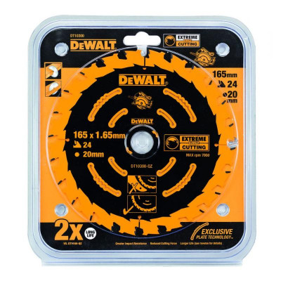 Пильный диск по дереву DeWalt 165х20мм;24T DT10300