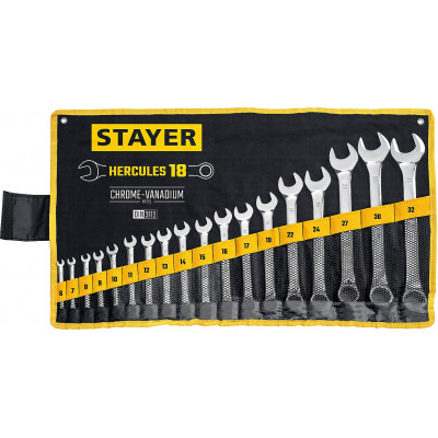 Набор комбинированных ключей STAYER 18шт, 6-32мм 27081-H18_z01
