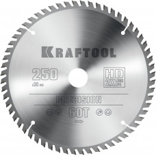 Пильный диск по дереву KRAFTOOL PRECISSION 250х30мм;60Т 36952-250-30