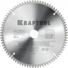 Пильный диск по алюминию KRAFTOOL Multi Material 250х32мм;80Т 36953-250-32