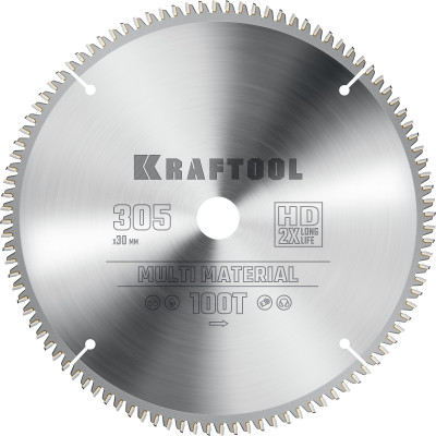 Пильный диск по алюминию KRAFTOOL Multi Material 305х30мм;100Т 36953-305-30
