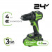 Шуруповерт аккумуляторный Greenworks DD345 (24В, 4Ач) 3708307CUB