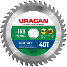 Пильный диск по дереву URAGAN Expert 160x20/16мм;40Т 36802-160-20-40_z01