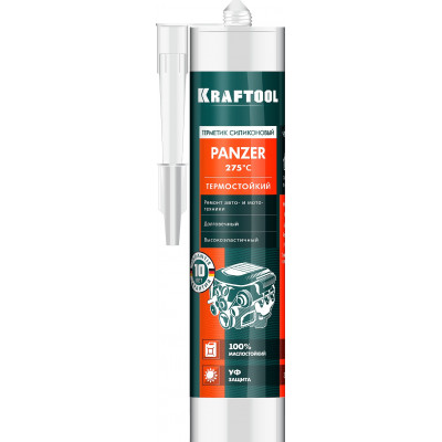 Термостойкий силиконовый герметик KRAFTOOL PANZER черный, 300мл 41259-4