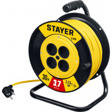 Удлинитель на катушке STAYER S-225 (30м, 3750Вт, ПВС 2x2.5мм2) 55070-30