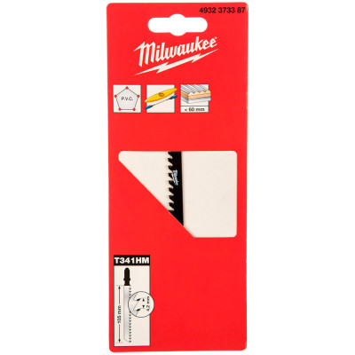 Пилка для лобзика по стекловолокну Milwaukee T341HM (шаг 4.2мм, 105мм) 4932373387