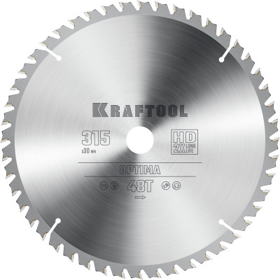 Пильный диск по дереву KRAFTOOL Optima 315x30 мм;48Т 36951-315-30