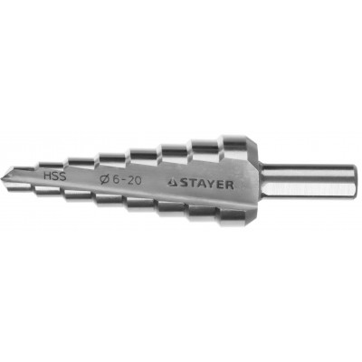 Сверло ступенчатое STAYER 6-20мм, 8 ступеней 29660-6-20-8