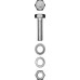 Болт с гайкой и шайбами ЗУБР M6x25мм, DIN 933, 10шт 303436-06-025