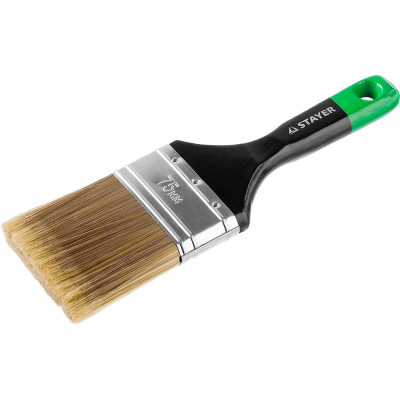 Плоская кисть STAYER UNIVERSAL-ARTEX 75мм, искусственная щетина, деревянная ручка 0106-075