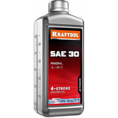 Минеральное масло для 4-тактных двигателей KRAFTOOL SAE30 1л 41512-1
