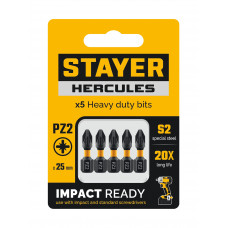 Биты STAYER PZ2, 25мм, 5шт 26233-2-25-5