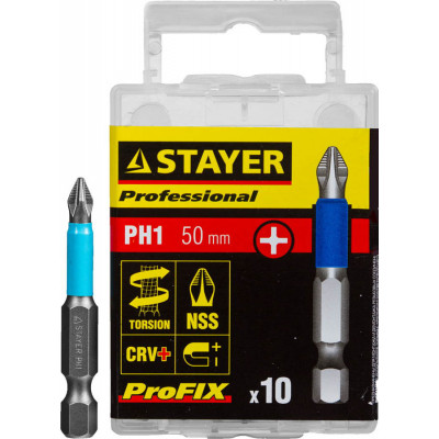 Биты STAYER PH1, 50мм, 2шт 26203-1-50-10_z01