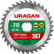Пильный диск по дереву URAGAN Optima 210х32/30мм;36Т 36801-210-32-36_z01