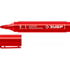 Перманентный маркер ЗУБР МП-300 красный, 2мм 06322-3