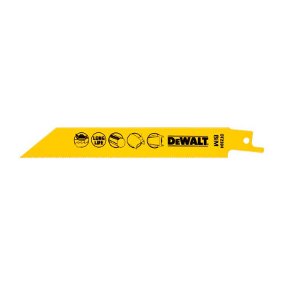 Полотно для сабельной пилы по металлу DeWalt S922EF 152мм, 5шт DT2384
