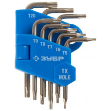 Набор имбусовых ключей ЗУБР TORX Т5-Т20, 8шт 27477-H8