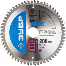 Пильный диск по алюминию ЗУБР 200x32мм;60T 36907-200-32-60