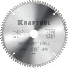 Пильный диск по алюминию KRAFTOOL Multi Material 254х30мм;80Т 36953-254-30