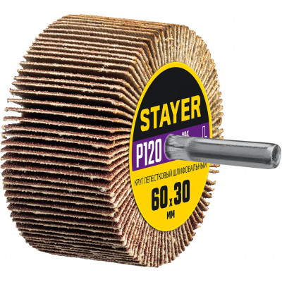 Шлифовальный лепестковый круг STAYER 60x30мм, P120 36608-120