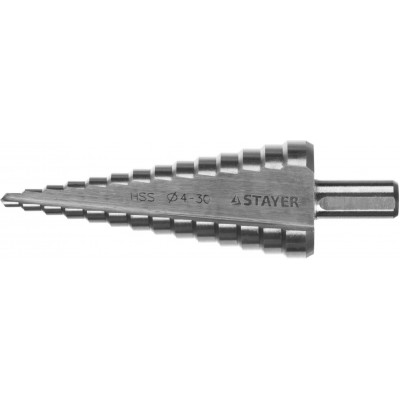 Сверло ступенчатое STAYER 4-30мм, 14 ступеней 29660-4-30-14