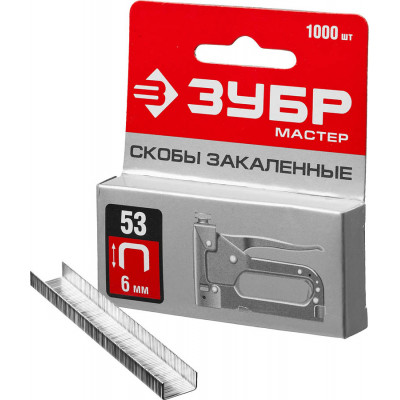 Скобы ЗУБР тип 53/6мм/1000шт 31625-06