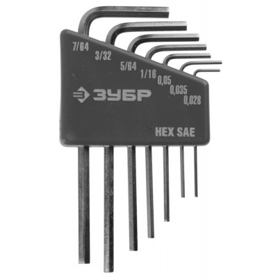 Набор имбусовых ключей ЗУБР HEX SAE, 7шт 27475-H7