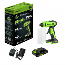 Клеевой пистолет аккумуляторный Greenworks G24GLG (24В, 2Ач) 3502207CUA