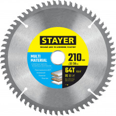 Пильный диск по алюминию STAYER Multi Material 210x32/30мм;64Т 3685-210-32-64