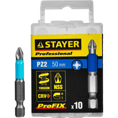 Биты STAYER PZ2, 50мм, 10шт 26223-2-50-10_z01