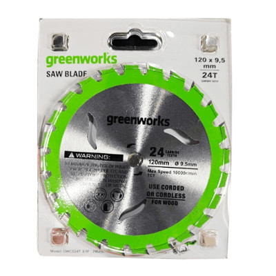Пильный диск по дереву Greenworks 120x9.5мм;24T 2952507