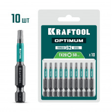Биты KRAFTOOL TX20, 50мм, 10шт 26126-20-50-10