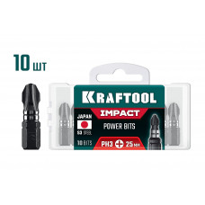 Ударные биты KRAFTOOL PH3, 25мм, 10шт 26191-3-25-S10