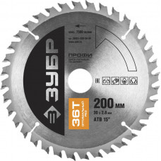Пильный диск по дереву ЗУБР 200x30мм;36T 36851-200-30-36