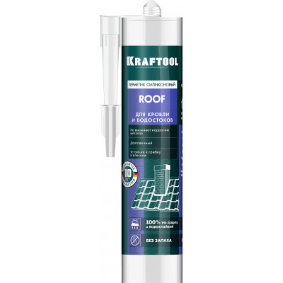 Кровельный силиконовый герметик KRAFTOOL ROOF черный, 300мл 41258-4