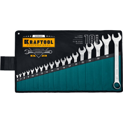 Набор комбинированных ключей KRAFTOOL 18шт, 6-32мм 27079-H18_z01