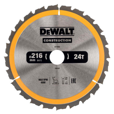 Пильный диск по дереву DeWalt 216х30мм;24T DT1952