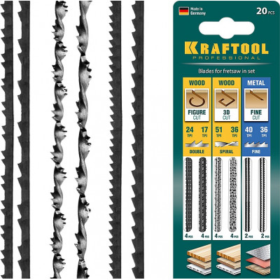 Полотна для ручного лобзика KRAFTOOL 130мм, 20шт 15348-H20_z02