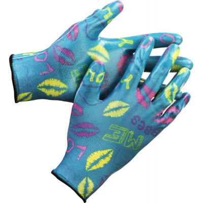 Садовые перчатки GRINDA L-XL, прозрачное нитриловое покрытие 11296-XL