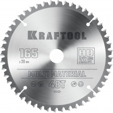Пильный диск по алюминию KRAFTOOL Multi Material 165x20мм;48Т 36953-165-20