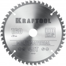 Пильный диск по алюминию KRAFTOOL Multi Material 160х20мм;48Т 36953-160-20