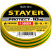 Изолента STAYER PROTECT-10 (ПВХ, 15ммx10м, желто-зеленая) 12291-S