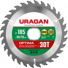Пильный диск по дереву URAGAN Optima 185х30/20мм;30Т 36801-185-30-30_z01