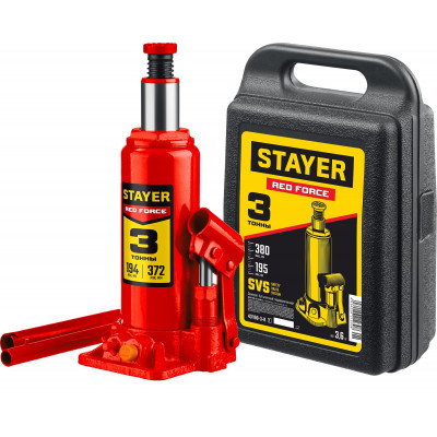 Бутылочный домкрат STAYER 3т/195-380мм/кейс 43160-3-K_z01