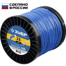 Леска для триммера ЗУБР КРУГ, 3.0мм, 240м 71015-3.0