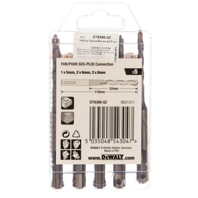 Набор буров SDS-plus DeWalt 5шт DT9399