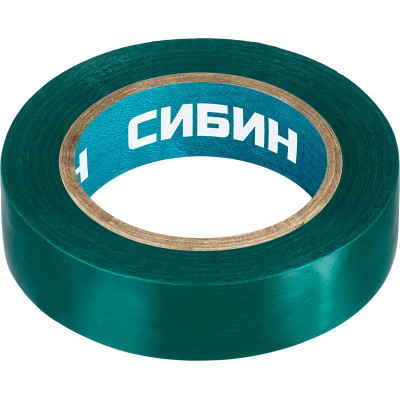 Изолента СИБИН (ПВХ, 15ммx10м, зеленая) 1235-4