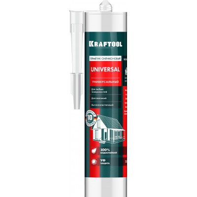 Силиконовый герметик KRAFTOOL UNIVERSAL прозрачный, 300мл 41253-2